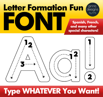 Preview of Letter Tracing Font - Letter Formation Font - Writing Letters Font - Teach Form