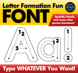 Letter Tracing Font - Letter Formation Font - Writing Lett