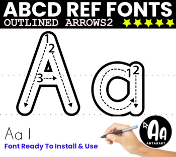 Preview of Letter Tracing Font - Letter Formation Font for teachers -ABC Dotted Arrows
