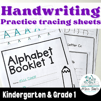 Letter Tracing Handwriting Practice Sheets - Kindergarten & Grade 1