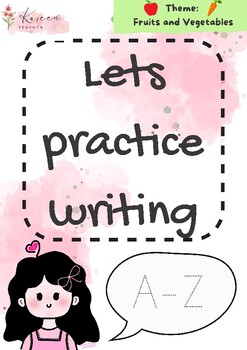 Preview of FREE Letter Tracing Practice (A-Z) FRUITS AND VEGETABLES THEMED