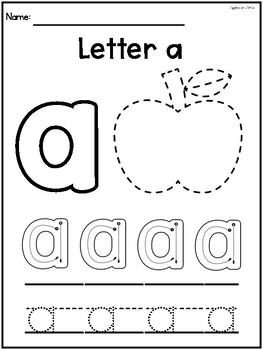 Letter Tracing Printables Writing PreK TK Kindergarten Worksheets Formation