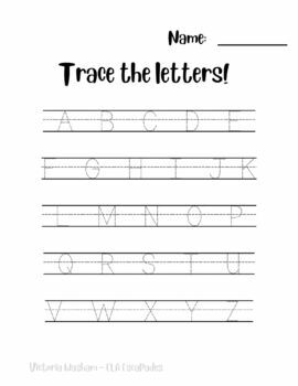 Letter Tracing Sheets - FREEBIE! by ELA Escapades - Victoria Washam