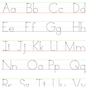 Letter Tracing Worksheets Lined Upper and Lower Letters Aa-Zz. 27 pages