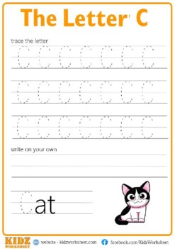 Letter Tracing Worksheet for kindergarteners by Kidz Worksheet | TpT