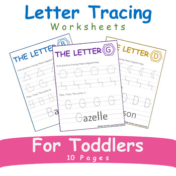 Preview of Letter Tracing Worksheets For Toddlers 10 Pages