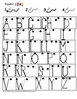 Letter Tracing / Writing English Spanish Sequenced Strokes, Color Black ...