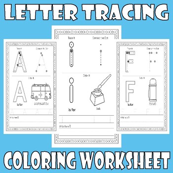 Preview of Letter Tracing and Coloring Worksheet