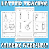 Letter Tracing and Coloring Worksheet
