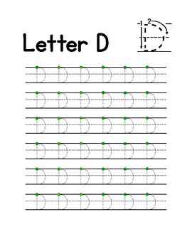 Letter Tracing with Starting Dot Practice Sheets (Handwriting Practice)
