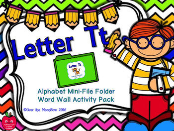 Preview of Letter Tt Mini-File Folder Word Wall Activity Pack