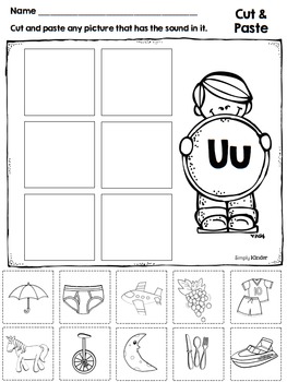 letter u alphabet printables and centers by simply kinder tpt