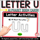 Letter U Alphabet Activities | Digital Task Cards with Boo