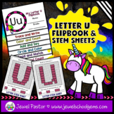 Letter U Alphabet Flip Book and STEM Mats | Interactive No