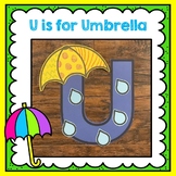 Letter U Craft, Alphabet Craft, Uu is for Umbrella, Umbrel