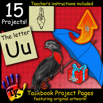 Preview of Letter U TK Taskbook Interactive Notebook Workbook Recognition Phonics ASL