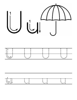 letter u tracing worksheets by owl school studio tpt