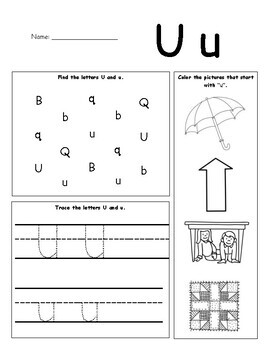 letter u worksheet by alison williams teachers pay teachers