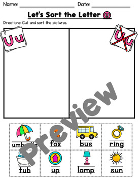 letter u worksheets by kindergarten swag teachers pay teachers