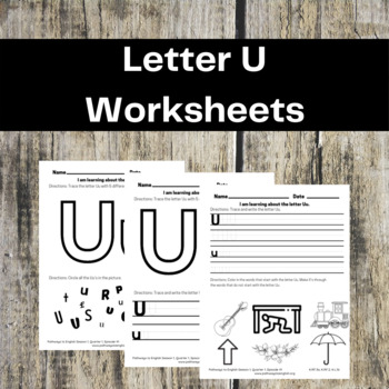 Preview of Letter U Worksheets - Trace, Write, Identify, Circle