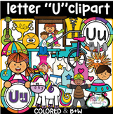 Letter U clipart MEGA set {alphabet clipart} Happy cloud clipart