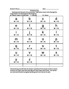 FREE!! - Letter (UPPER AND LOWER CASE) Identification Assessment