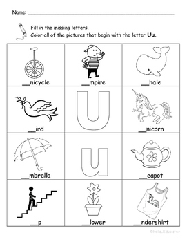 letter uu words coloring worksheet by nola educator tpt