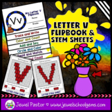 Letter V Alphabet Flip Book and STEM Mats | Interactive No