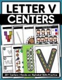 Letter V Centers & Vv Hands on Activity Mats for Preschool