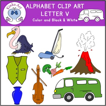 Letter V Clip Art {Beginning Sounds} Alphabet by Kinka Art | TPT