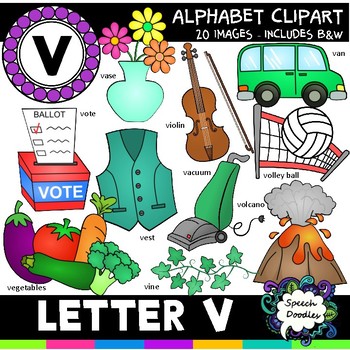 Preview of Letter V Clipart - 20 images! Personal or Commercial use