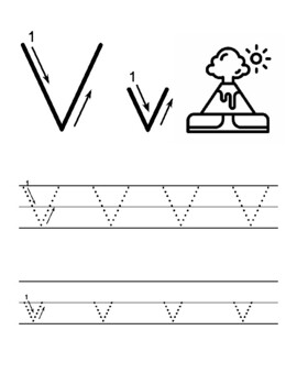 letter v tracing worksheets by owl school studio tpt