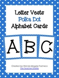 Letter Vests Alphabet Cards (Small Polka Dot - Blue)