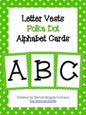 Letter Vests Alphabet Cards (Small Polka Dot - Green)