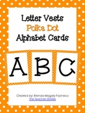 Letter Vests Alphabet Cards (Small Polka Dot - Orange)