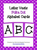 Letter Vests Alphabet Cards (Small Polka Dot - Purple)