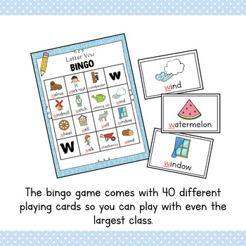 Letter W Alphabet Bingo Game Letter Identification And Letter Sounds Activity