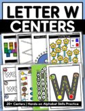 Letter W Centers & Ww Hands on Activity Mats for Preschool