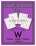 Letter W Reading Discrimination Strips for Fluency and Rec