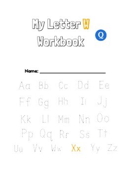 Preview of Letter W Workbook. ELA. ESL. Phonics. Spelling. Vocabulary. Online. Remote.