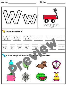 letter w worksheets by kindergarten swag teachers pay