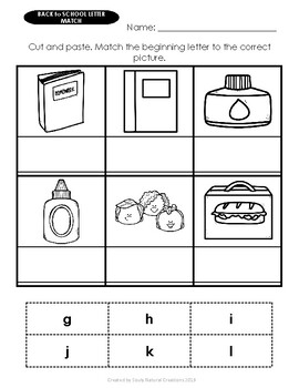 Letter & Word Match BACK to SCHOOL Worksheets by Souly Natural Creations