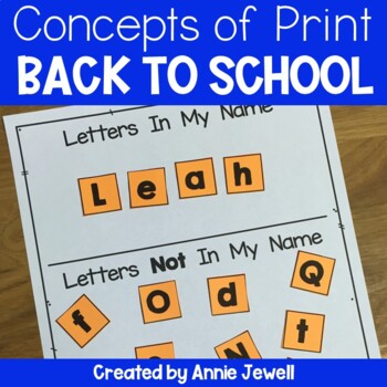 Preview of Print Awareness - Concepts of Print Activities for Back to School