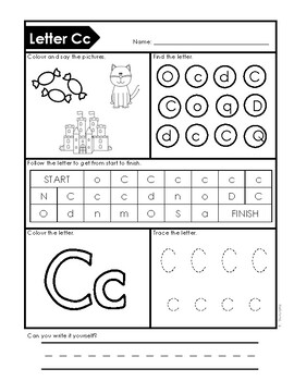 Letter Worksheet - ABC (Freebie) by Tsuruoka Store | TPT