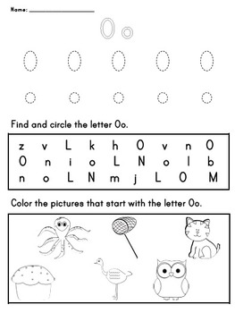 letter worksheet o by jill bensimhon teachers pay teachers