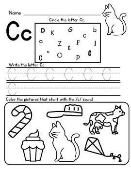 Letter Worksheets A-Z (Tracing and Recognition of Letters and Sounds)
