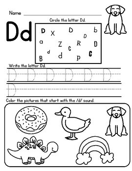 Letter Worksheets A-Z (Tracing and Recognition of Letters and Sounds)