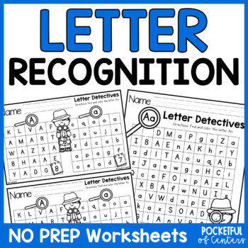 Preview of Letter Worksheets - Alphabet Worksheets - Letter Recognition - Letter Detectives