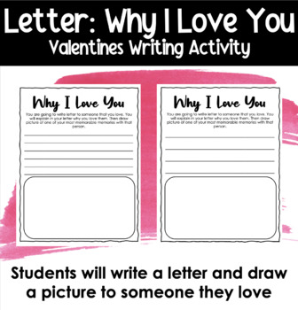 Preview of Letter Writing Activity: Why I Love You | Valentine's Day