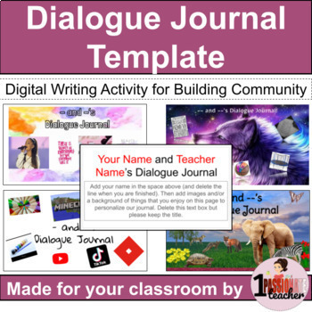 Preview of Letter Writing | Digital Dialogue Journal Template | Distance Learning